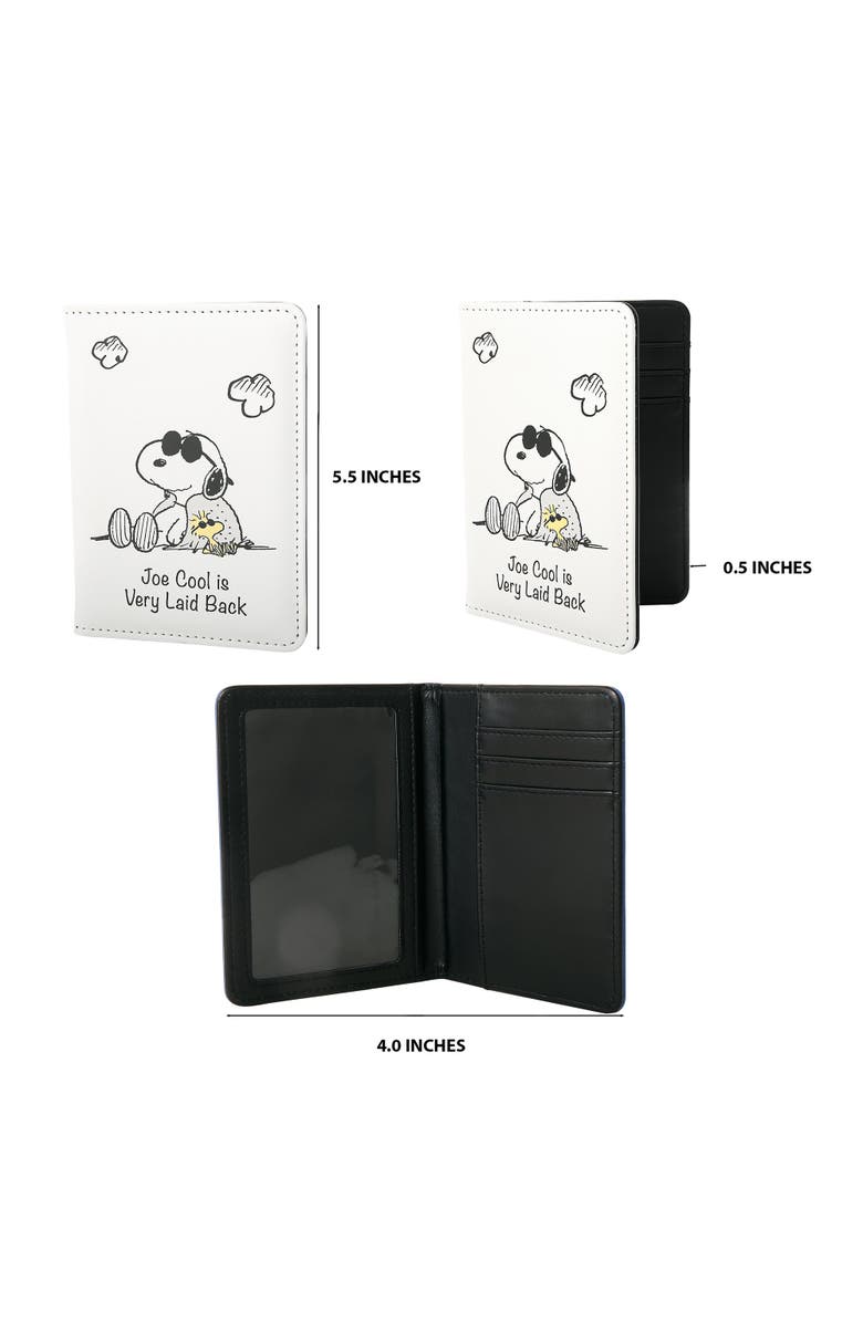 PEANUTS White and Black Passport Holder, Alternate, color, White, Black