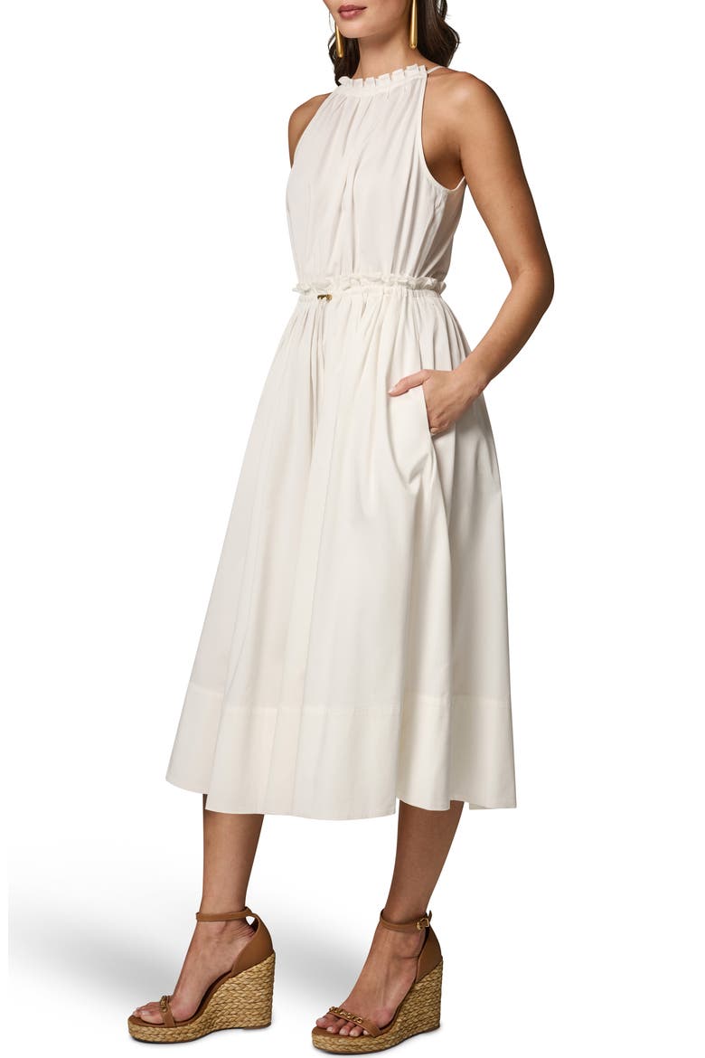 Sleeveless A-Line Midi Dress, Alternate, color, CREAM