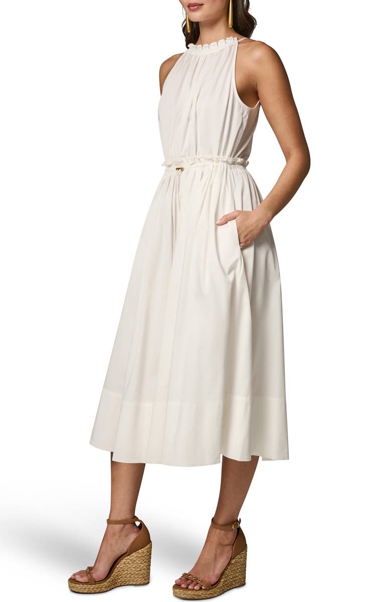 DONNA KARAN WEEKEND Sleeveless A-Line Midi Dress, Alternate, color, Cream