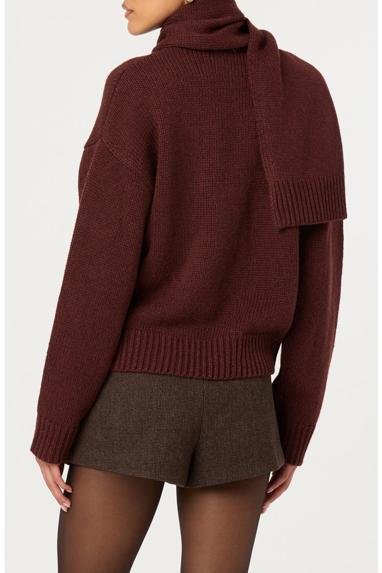 Jackeline Scarf Cardigan, Alternate, color, WINE