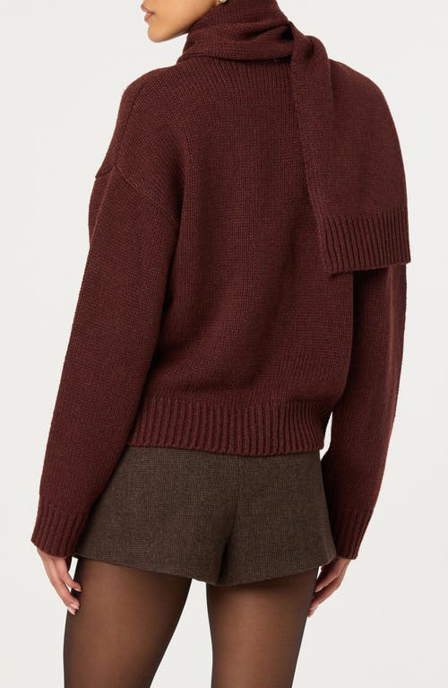 Astr The Label Jackeline Scarf Cardigan In Burgundy