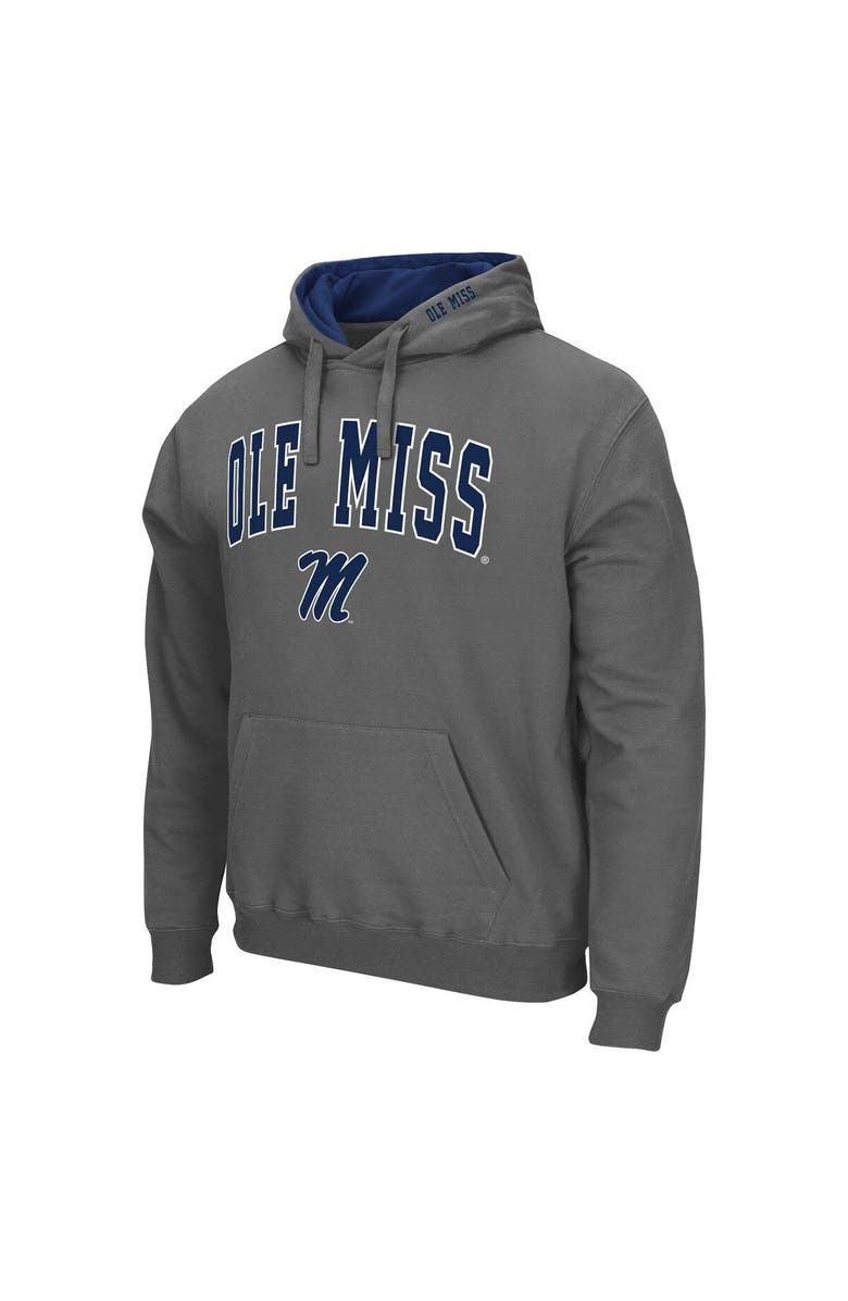 COLOSSEUM Men's Colosseum Charcoal Ole Miss Rebels Arch & Logo 3.0 Pullover Hoodie, Alternate, color, Charcoal