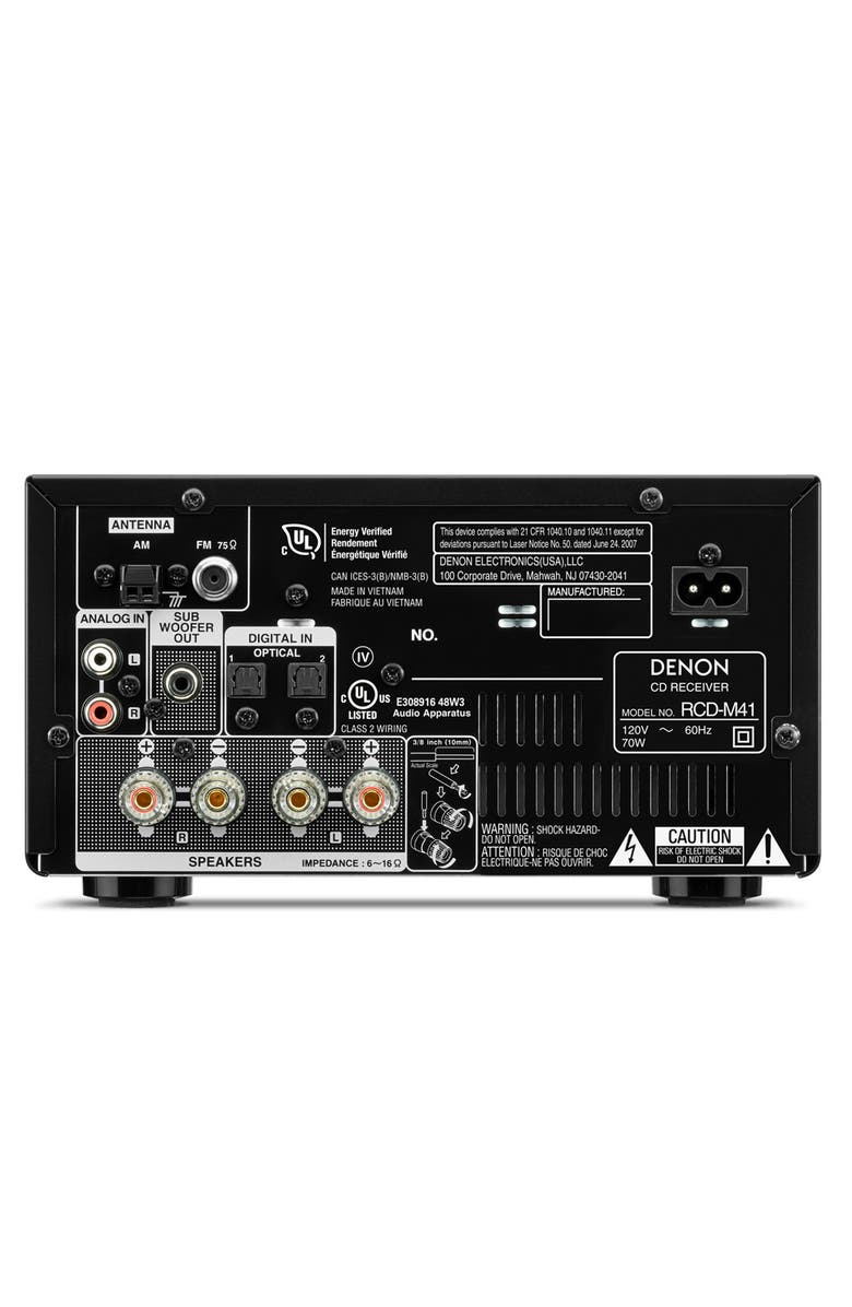 Denon D-M41 Hi-Fi System with CD, Bluetooth, and AM/FM Tuner, Alternate, color, Black