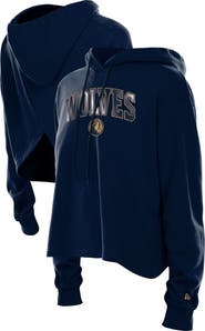 New Era Women's New Era Navy Minnesota Timberwolves Glam Game Open Back Hoodie