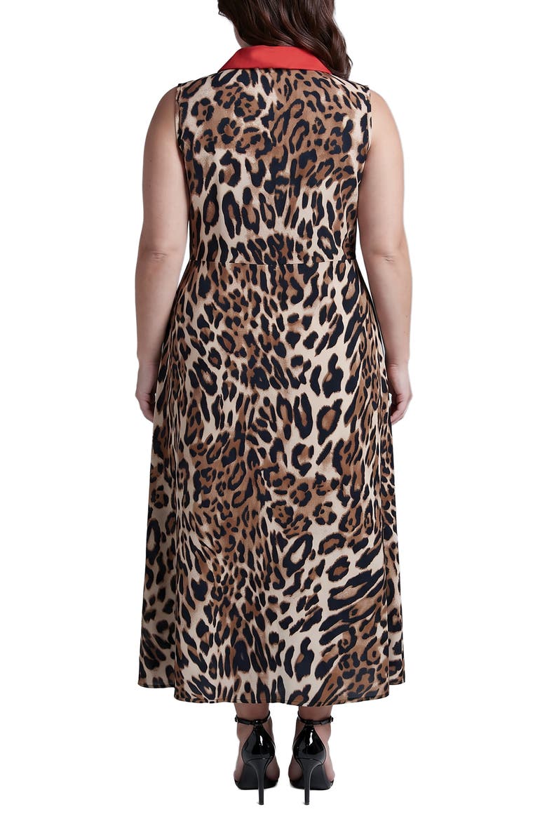 Leopard Print Sleeveless Shirt Dress, Alternate, color, LEOPARD