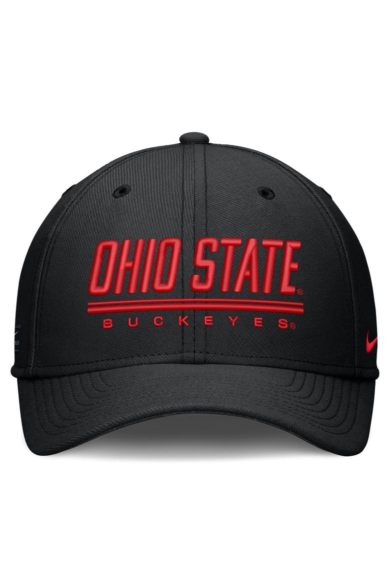 Men's Nike Black Ohio State Buckeyes Game Day Rise Swooshflex Hat, Alternate, color, Black