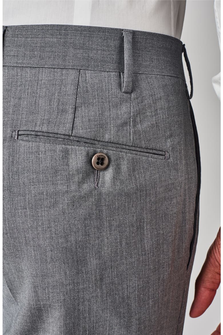 Parker Flat Front Solid Stretch Wool Trousers, Alternate, color, LIGHT GREY