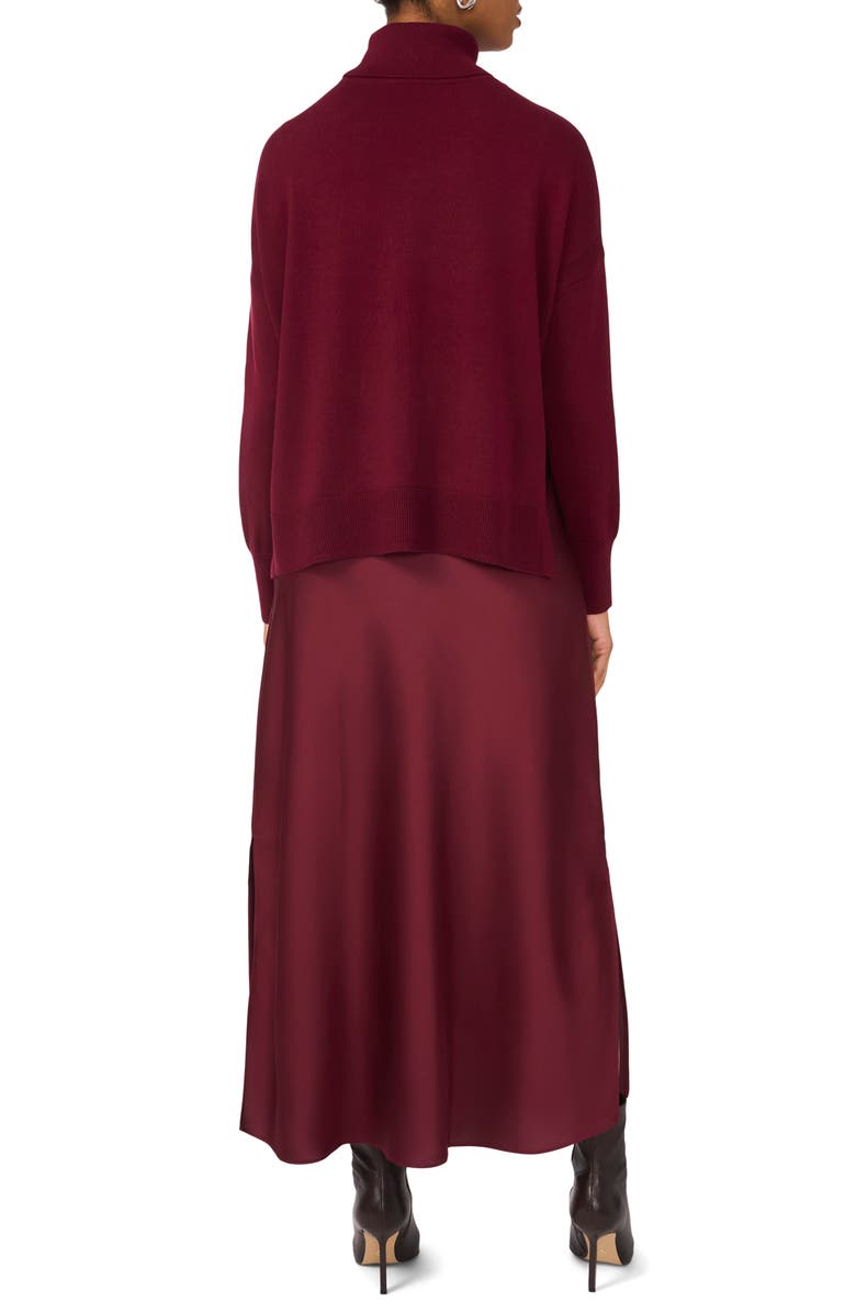 Halogen<sup>®</sup> Turtleneck Sweater & Satin Slipdress Set, Alternate, color, Zinfandel