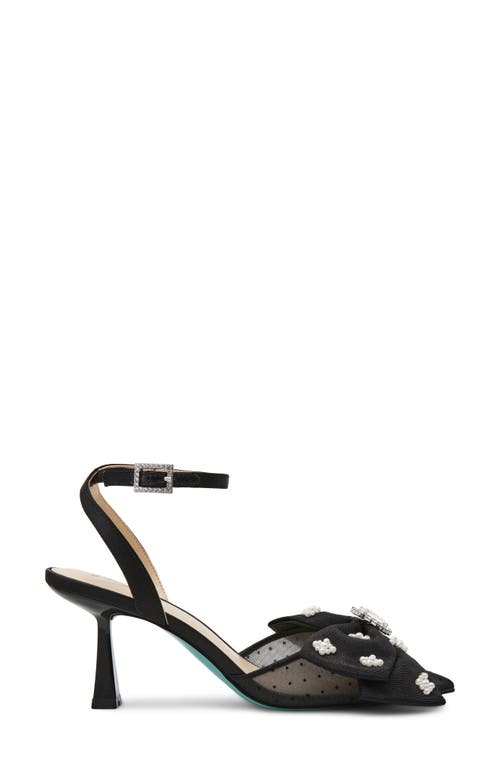 Betsey Johnson Mark Ankle Strap Mesh Pump In Black