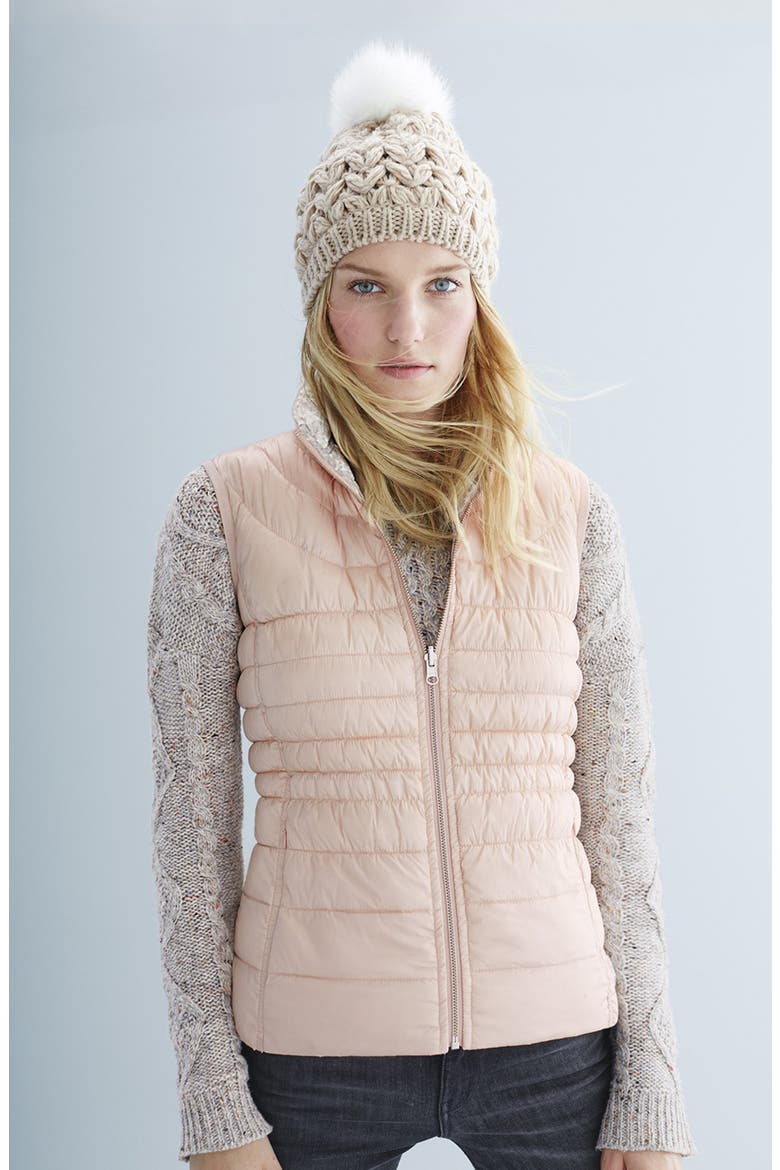 Packable Reversible Down & PrimaLoft® Vest, Alternate, color, BLACK