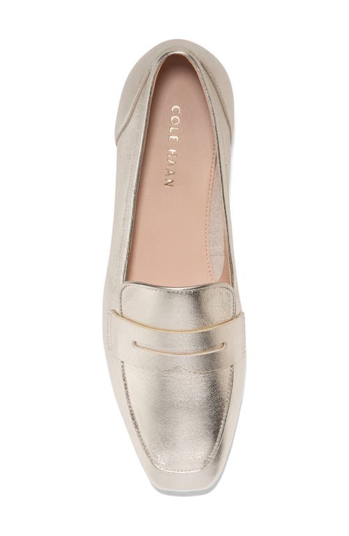 Cole Haan Tarese Penny Loafer In Soft Gold Leather