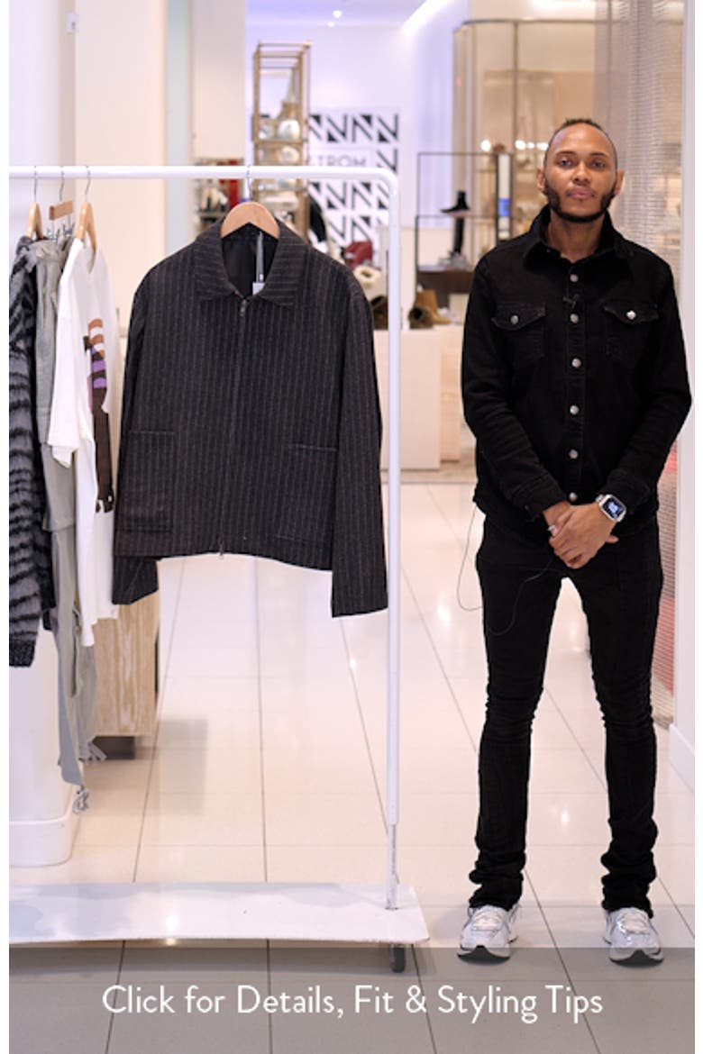 Harrington Pinstripe Wool Blend Jacket (Men) | Nordstrom