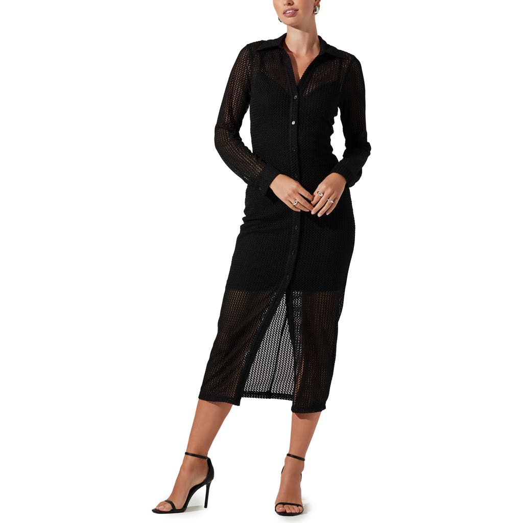 Astr The Label Tawna Long Sleeve Midi Dress In Multi