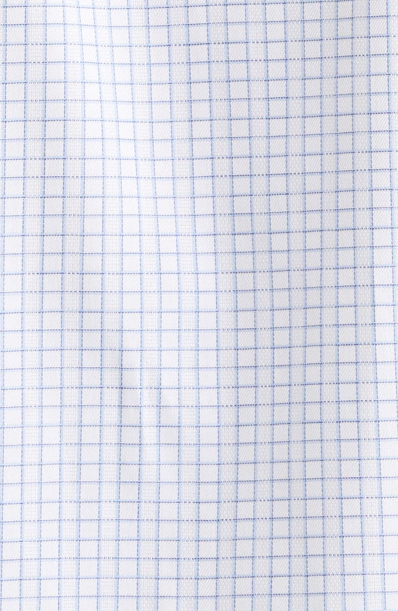 Nordstrom Trim Fit Check Non-Iron Cotton Dress Shirt, Alternate, color, Blue Highlight Grid