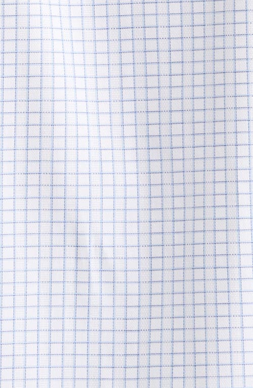 Nordstrom Trim Fit Check Non-iron Cotton Dress Shirt In White