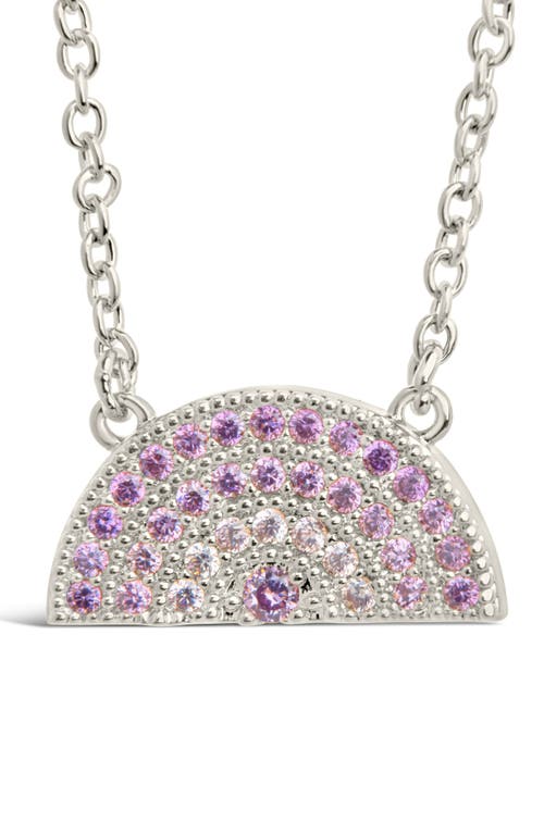 Sterling Forever Shades Of Rainbow Cubic Zirconia Pendant Necklace In Silver