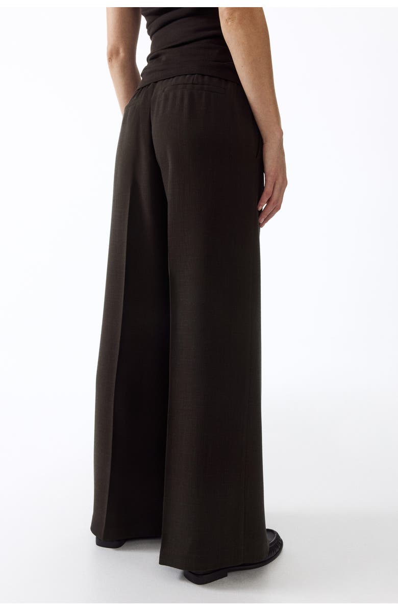 H&M Mama Wide Tailored Trousers, Alternate, color, Dark Brown