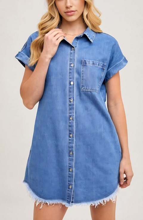 Relaxed Fit Denim Shirt Dress