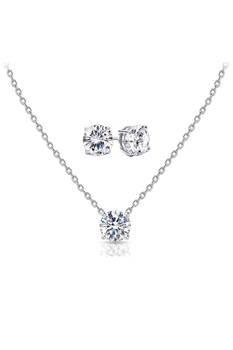 Necklace And Earrings Set, Main, color, Silver