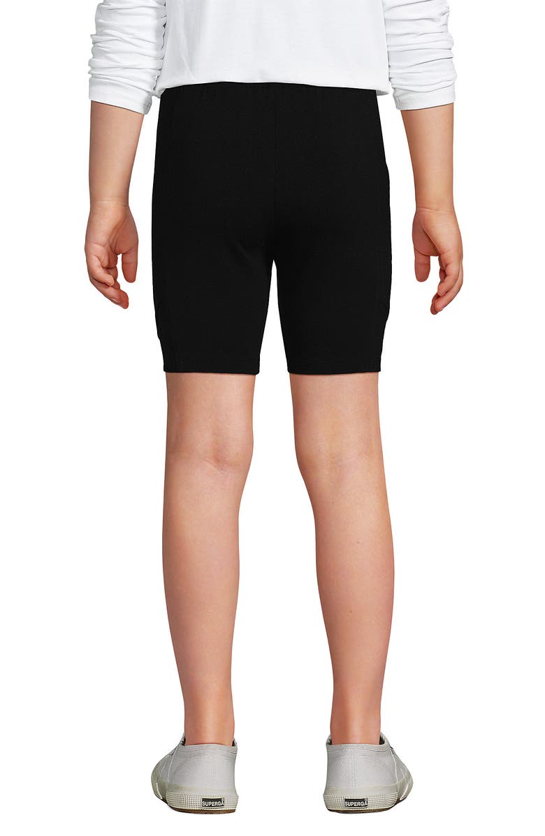 Lands' End Girls Tough Cotton Bike Shorts, Alternate, color, Black