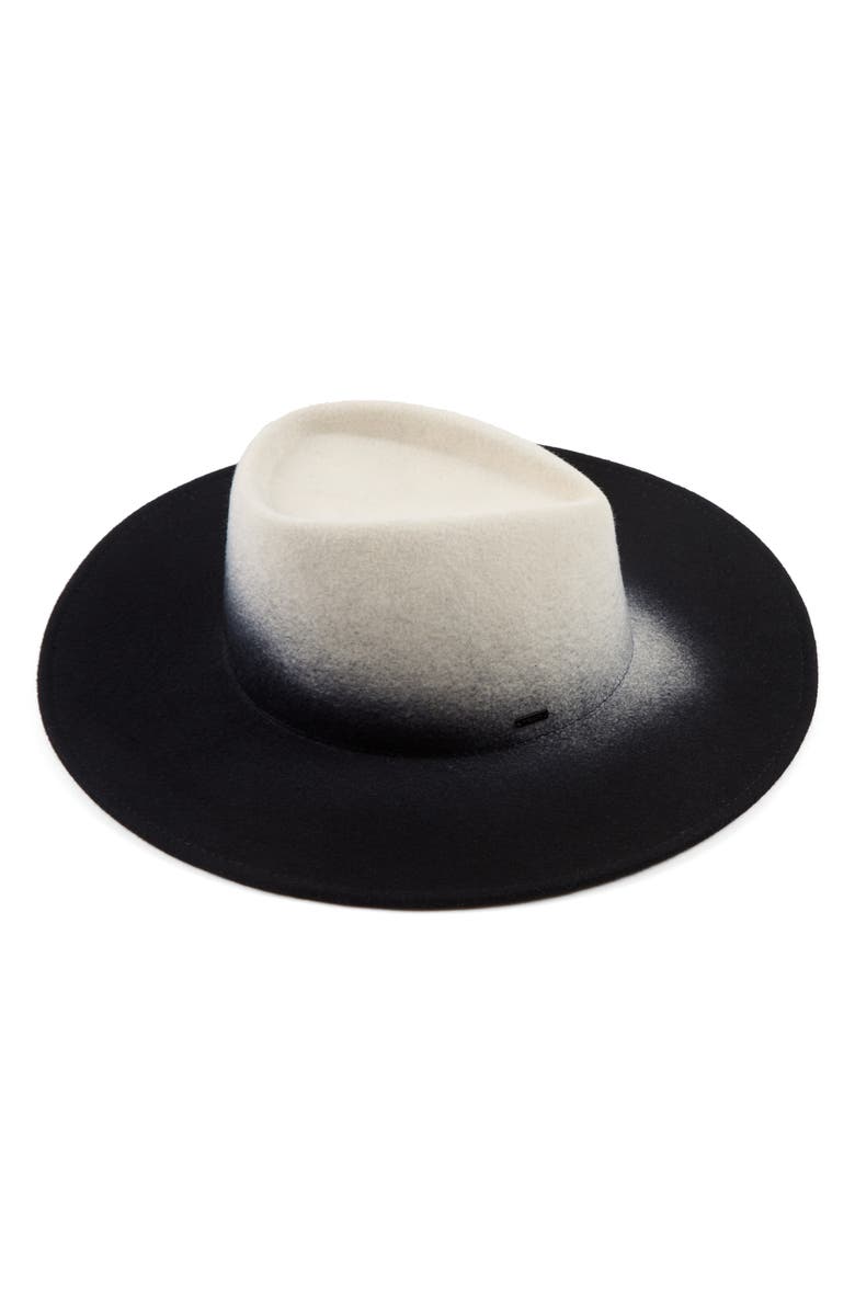 Eugenia Kim Harlowe Gradient Wool Felt Fedora, Alternate, color, Winter White/ Black