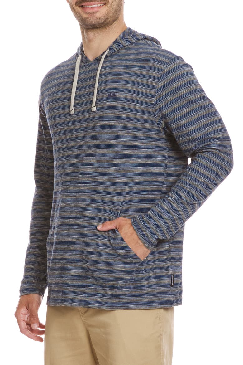 Stripe Slub Hoodie, Alternate, color, NAVY