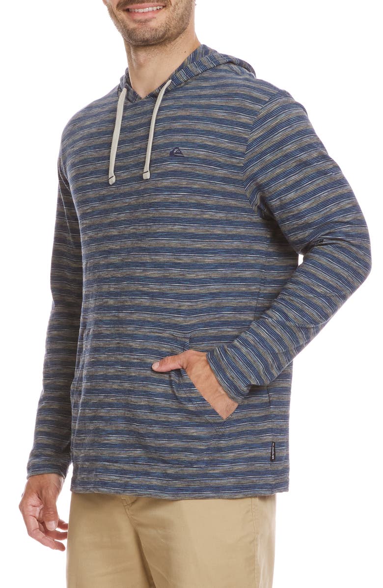Quiksilver Stripe Slub Hoodie, Alternate, color, Navy