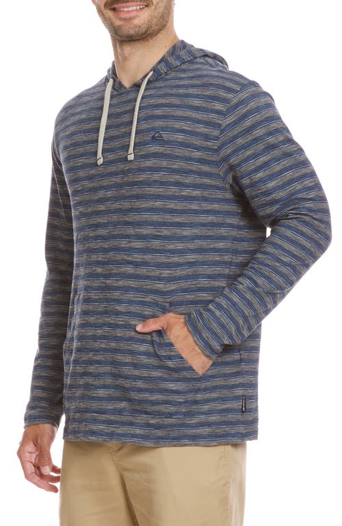 Quiksilver Stripe Slub Hoodie In Blue
