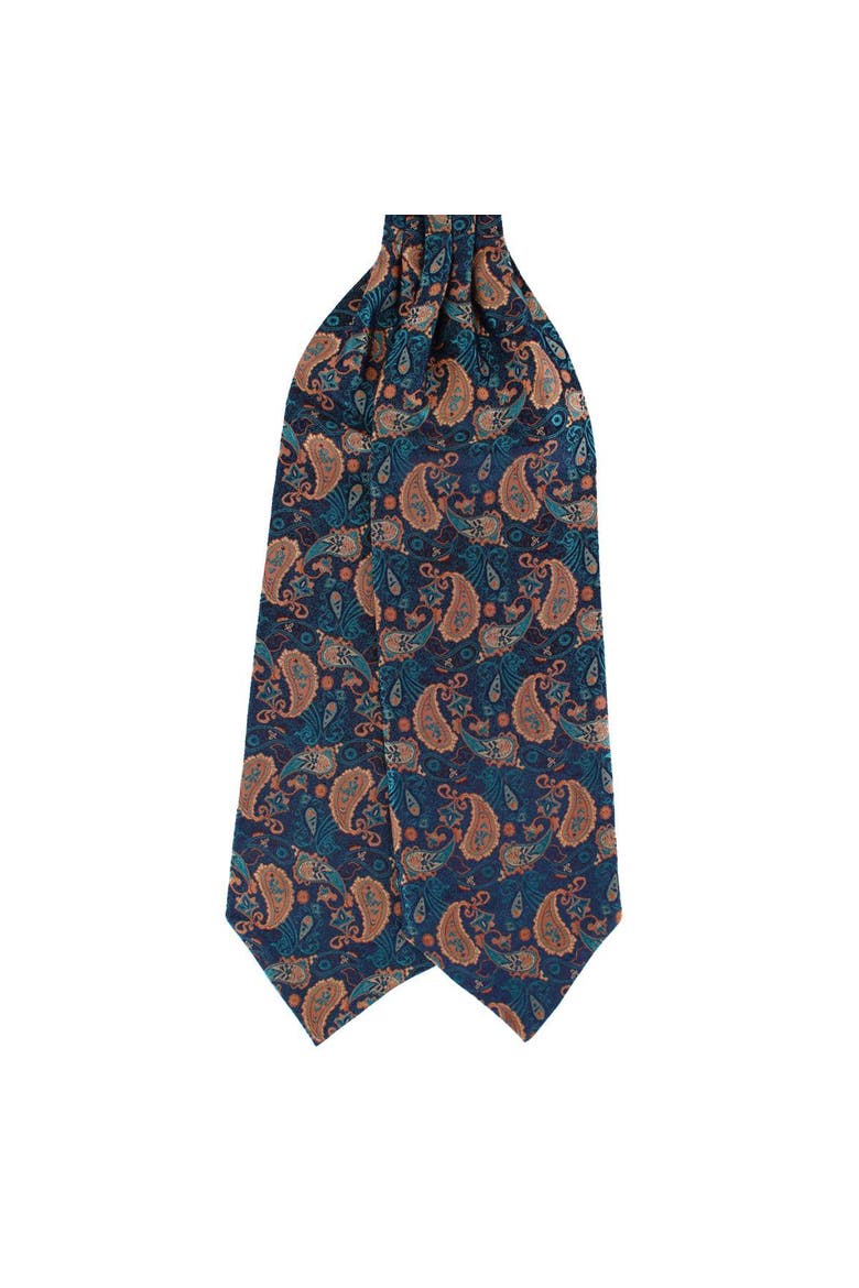 The Prince Stately Paisley Silk Ascot, Alternate, color, Blue Paisley