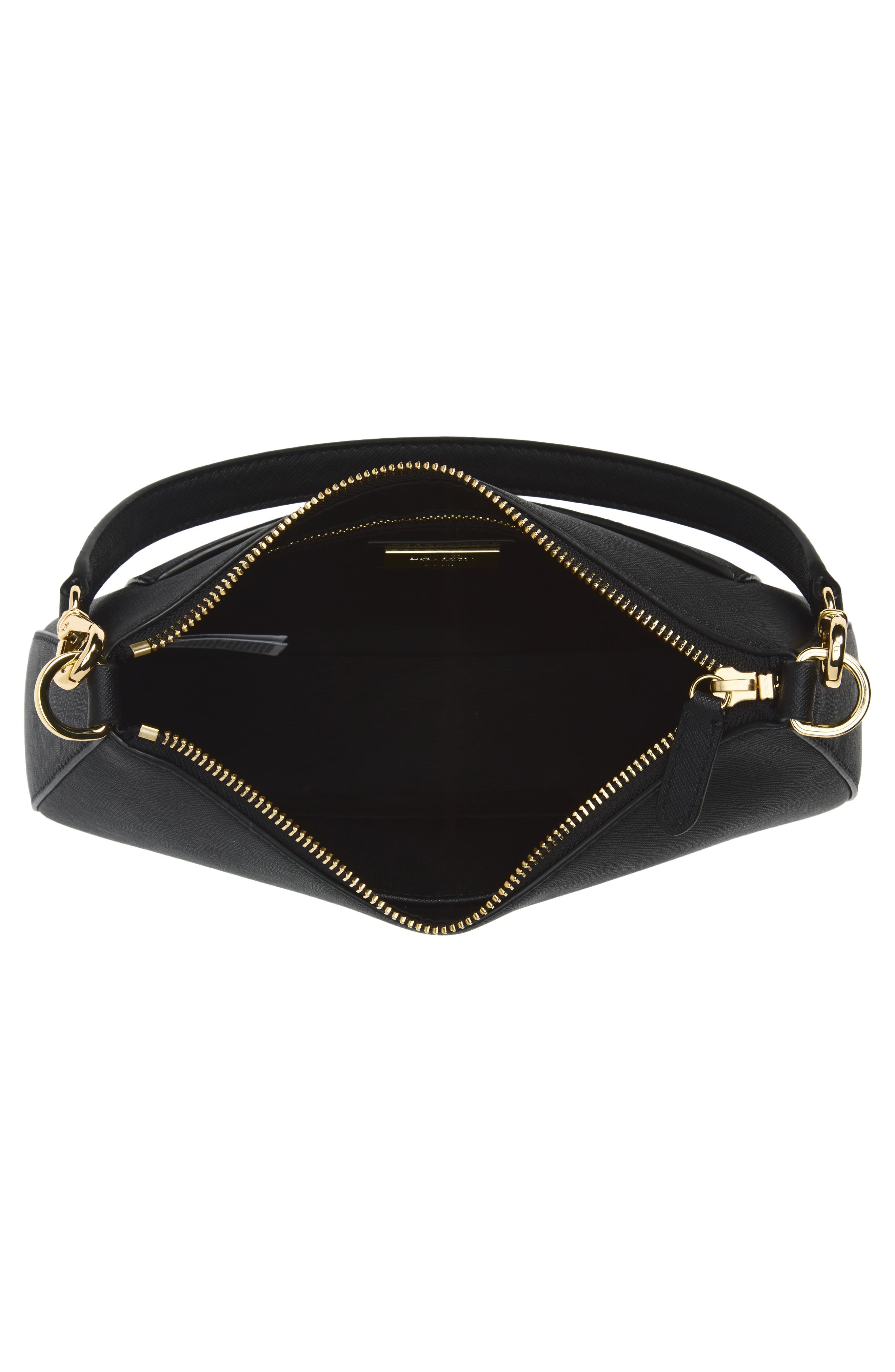 Leather Shoulder Bag, Alternate, color, BLACK