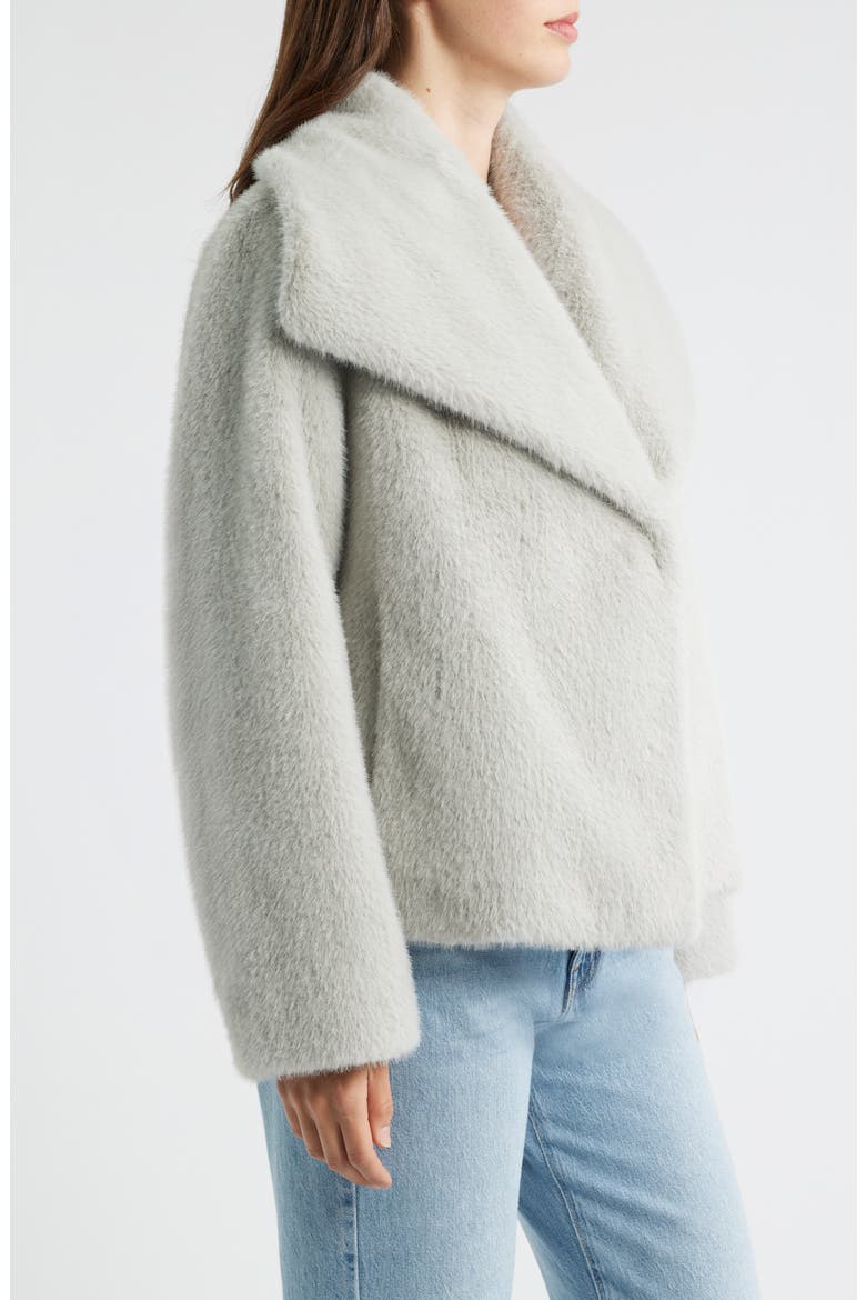 Faux Fur Jacket, Alternate, color, MOONSTONE