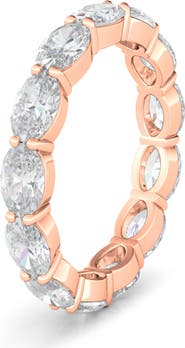 HauteCarat Sideways Lab Grown Diamond 18K Gold Eternity Ring