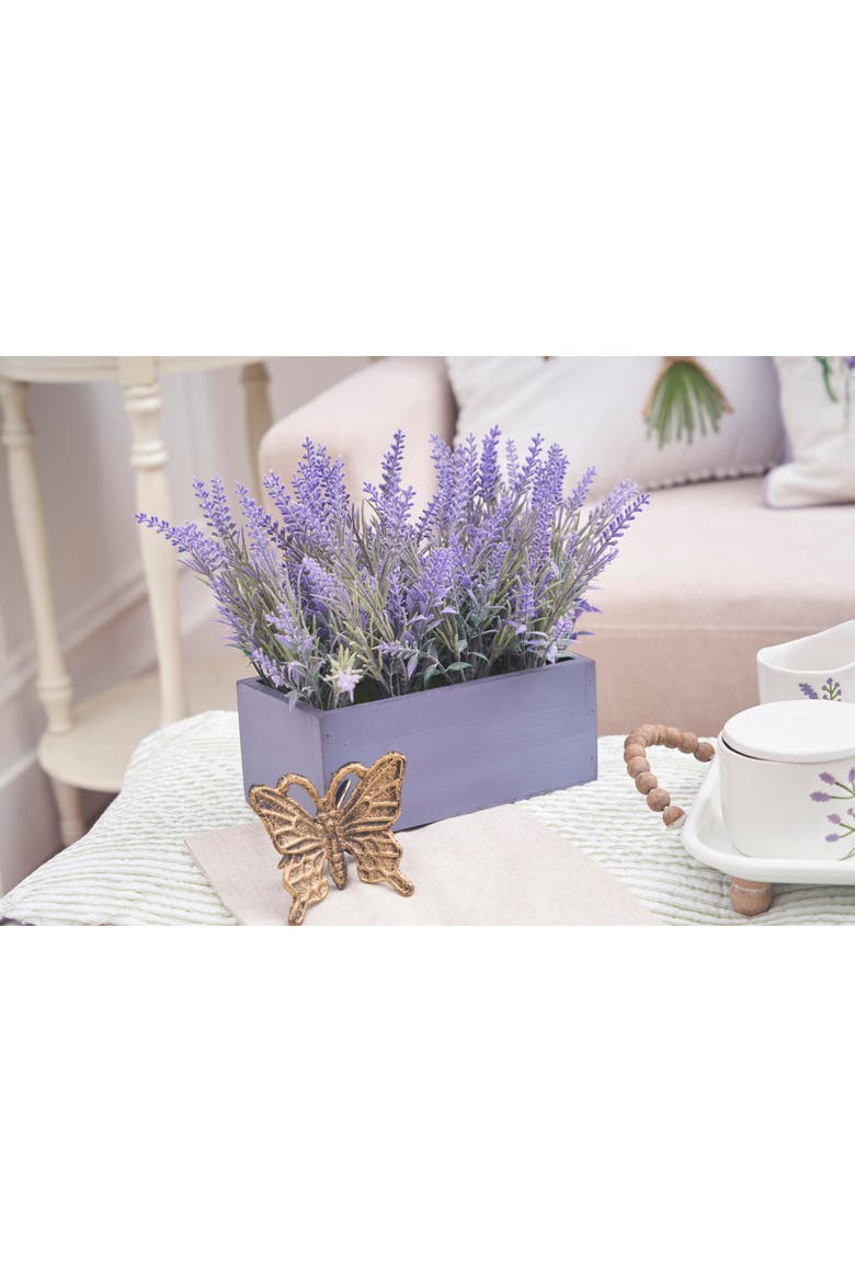 Lavender Fields Graphic Print 100% Cotton Quilted Table Runner 14" x 51", Alternate, color, Green