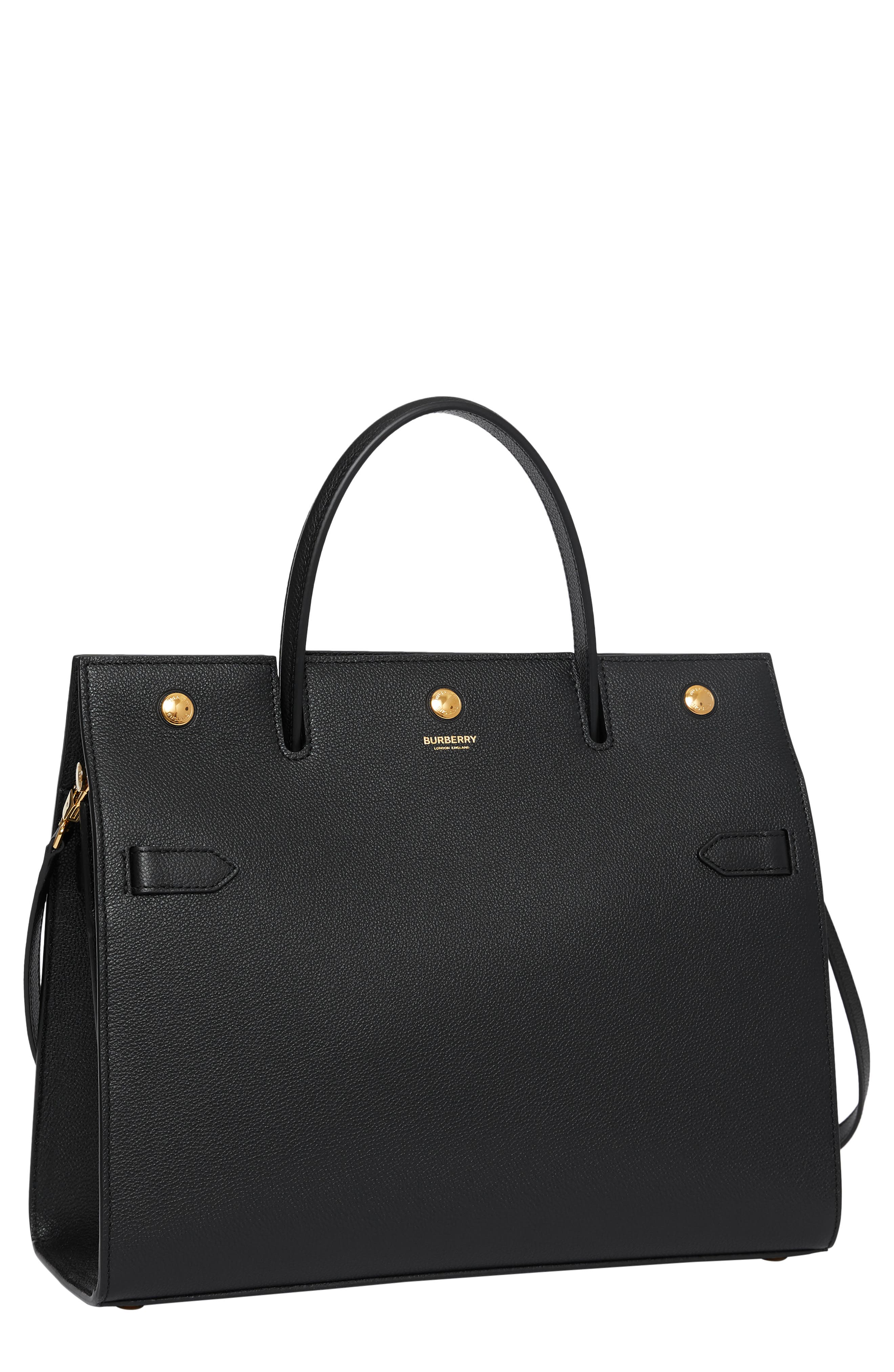 Burberry Medium Title Leather Bag, Main, color, 