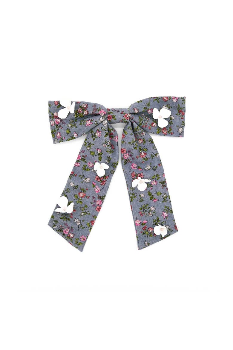 Larkspur Floral Barrette, Main, color, Black