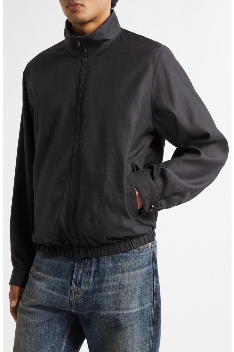 Casino Cupro & Cotton Jacket, Alternate, color, STILL BLACK CALM CUPRO COTTON