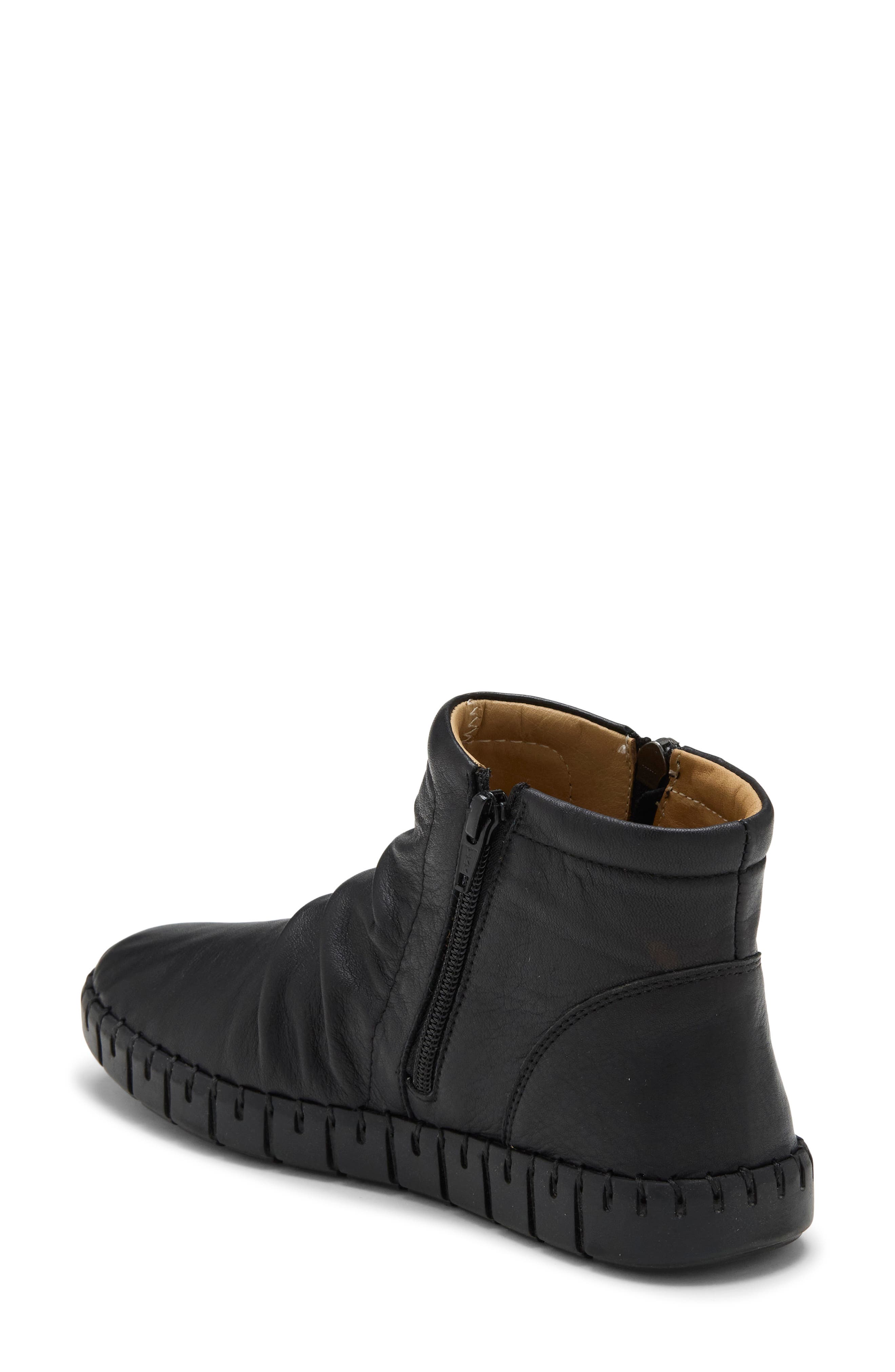 Mallorie Leather Bootie, Alternate, color, BLACK