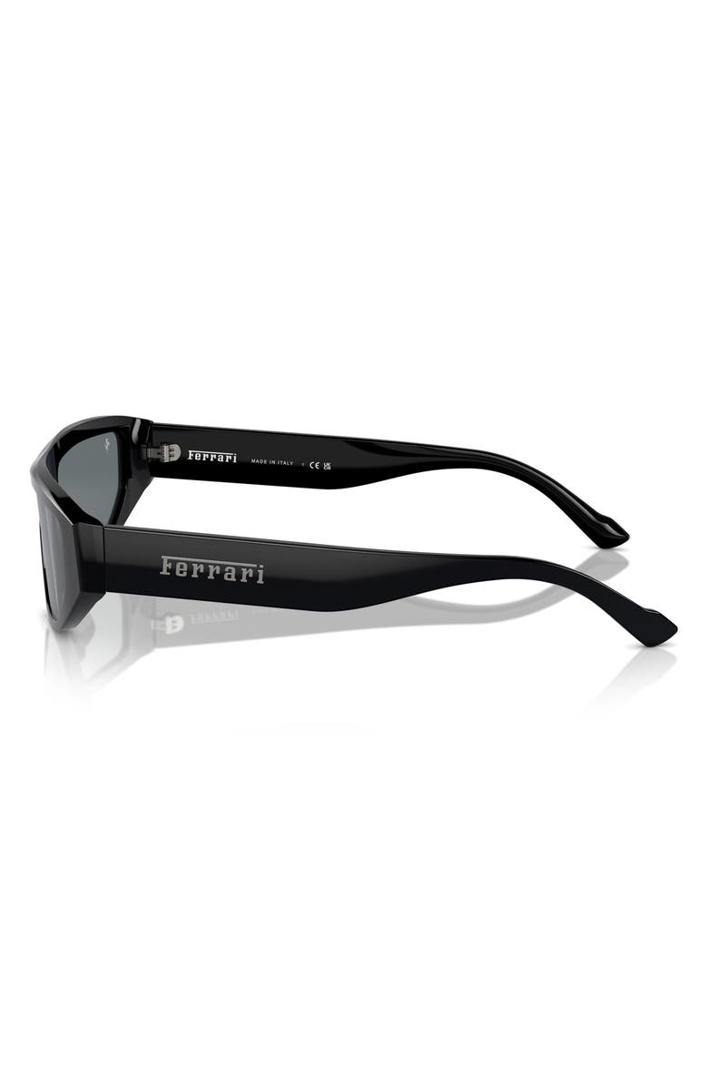 Scuderia Ferrari 125mm Rectangular Shield Sunglasses, Alternate, color, Black / Grey