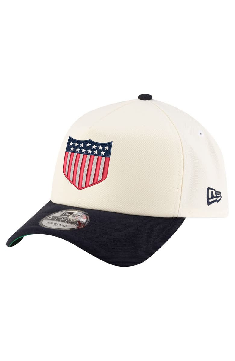 New Era Men's New Era Cream USMNT 1913 Retro Foam 9FORTY Adjustable Hat, Main, color,