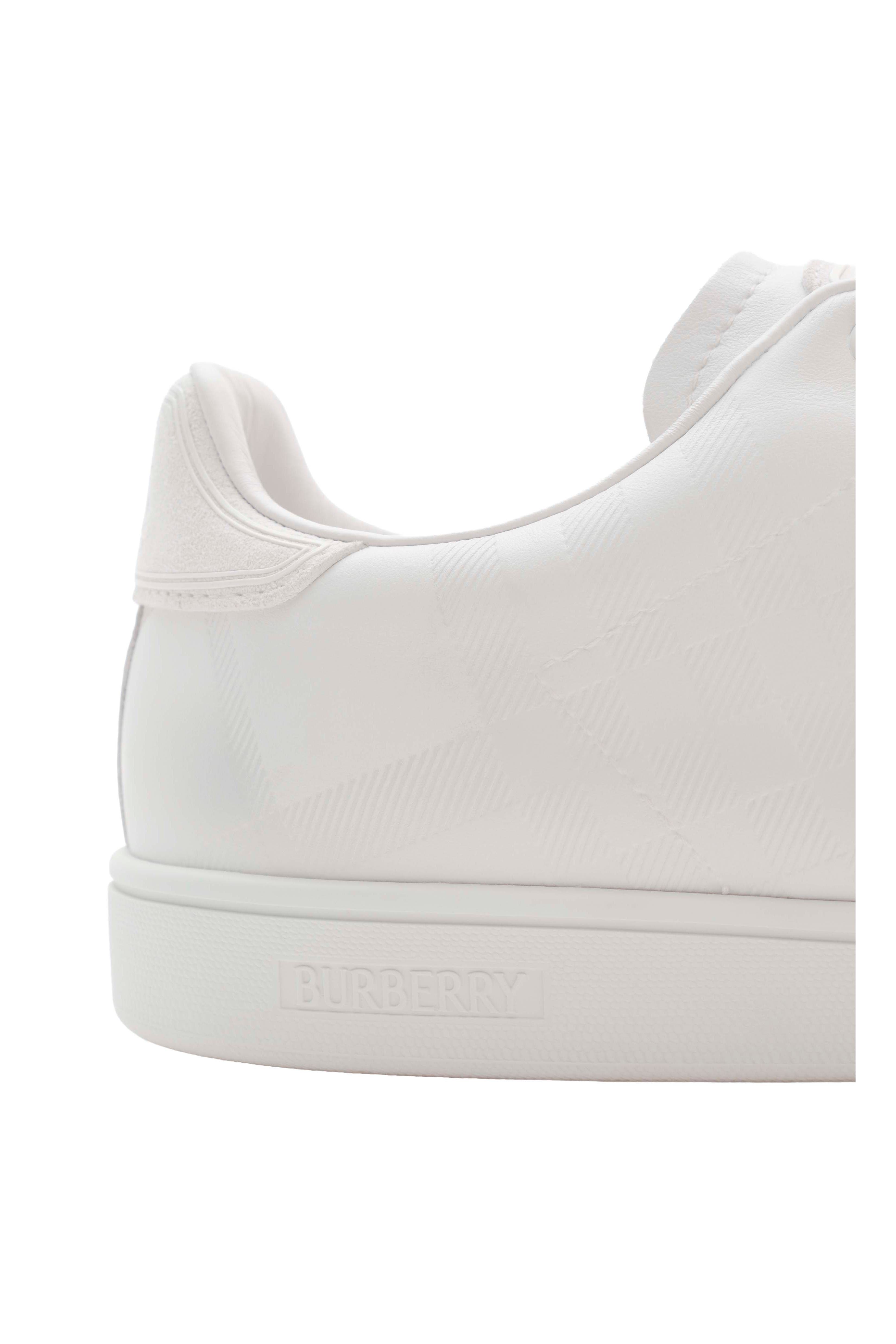Embossed Check Leather Set Sneakers, Alternate, color, Porcelain white
