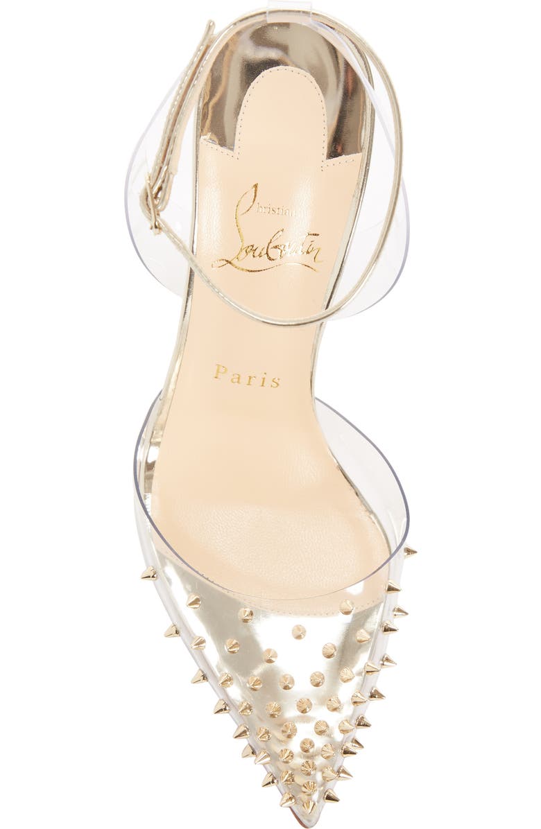 Christian Louboutin Spikoo Clear Ankle Strap Pump, Alternate, color,
