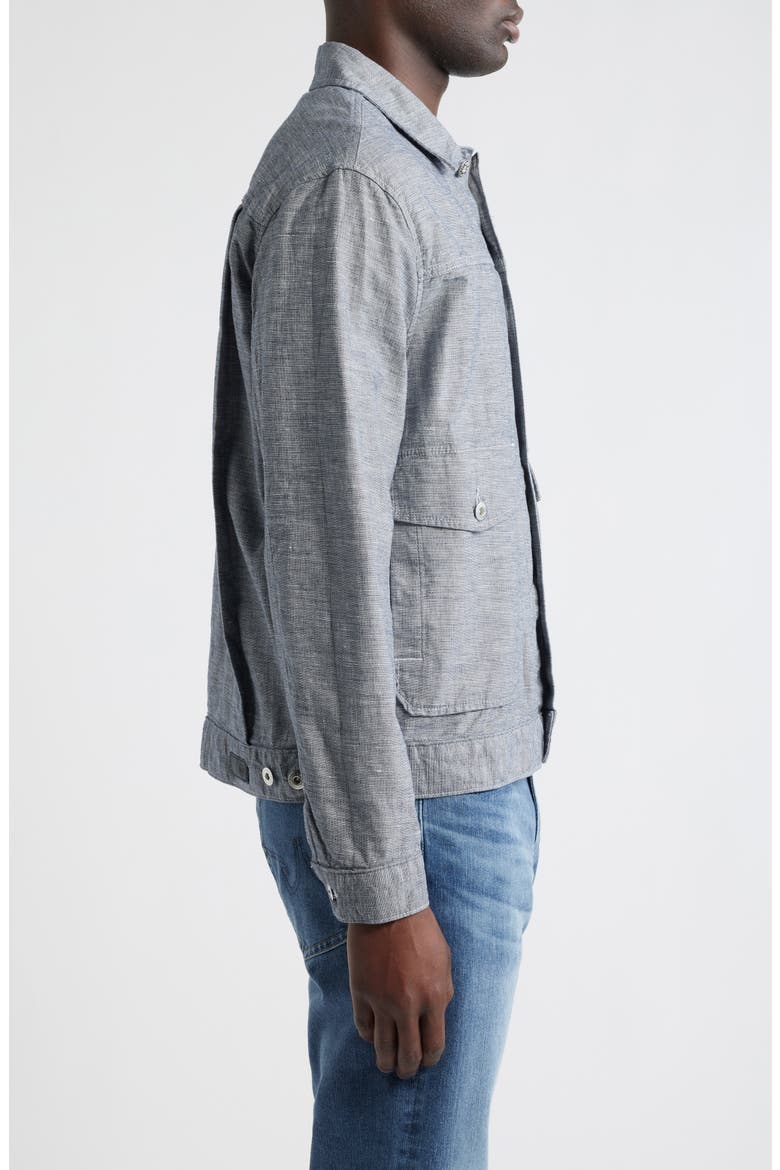Sid Cotton & Linen Trucker Jacket, Alternate, color, STERLING