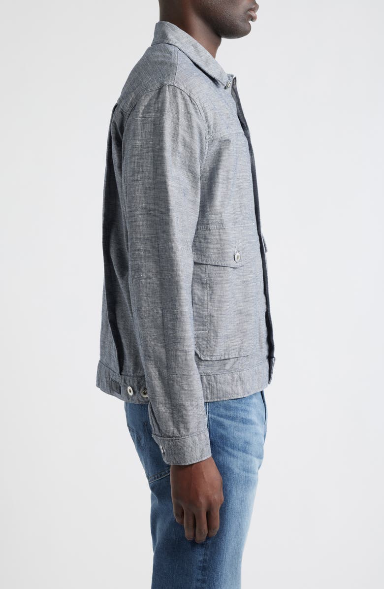 AG Sid Cotton & Linen Trucker Jacket, Alternate, color, Sterling