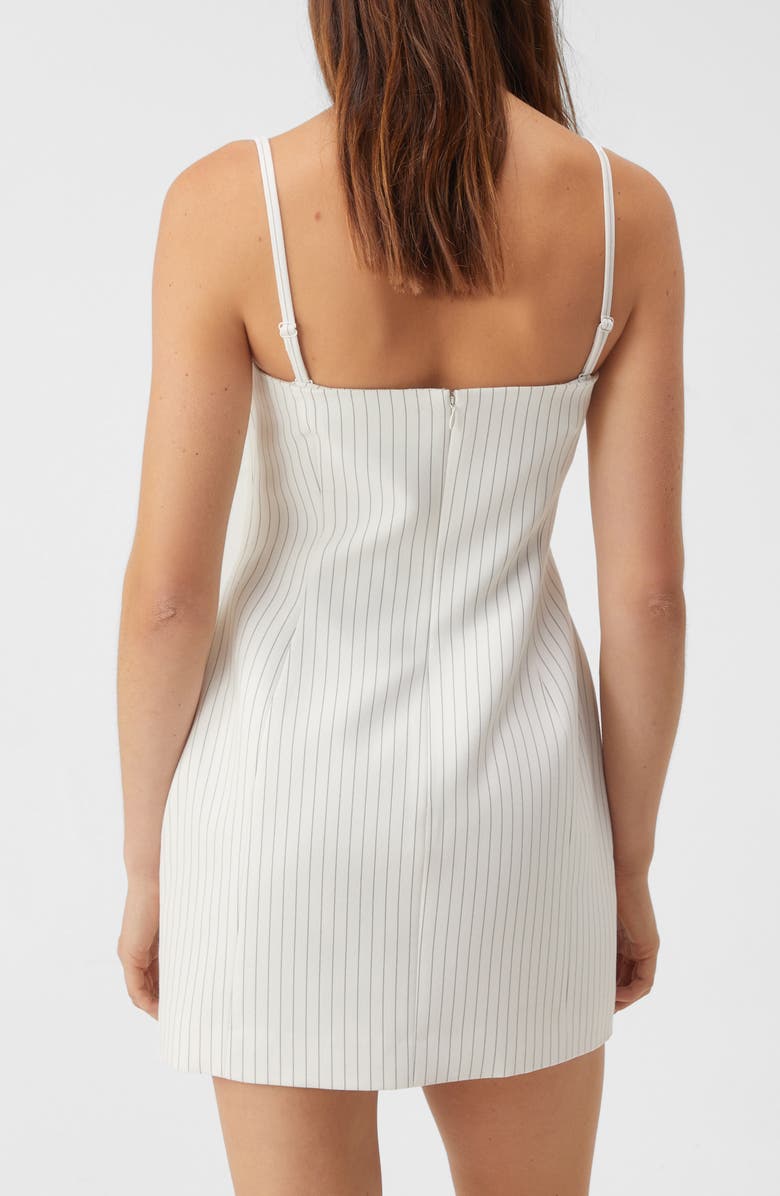 NASTY GAL Pinny Tailored Minidress, Alternate, color, Ivory Pinstripe