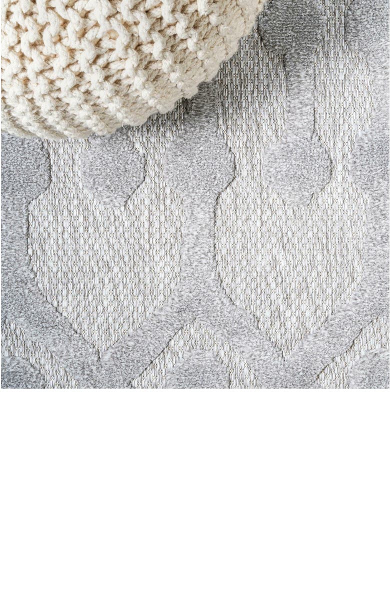 JONATHAN Y Peralta Moroccan Diamond Indoor/Outdoor Area Rug, Alternate, color, Light Gray