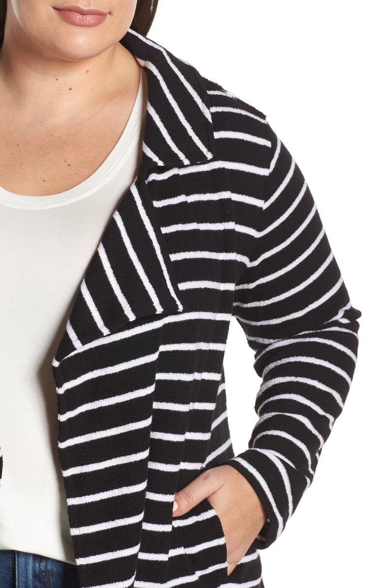 Caslon<sup>®</sup> Drape Front Stripe Jacket, Alternate, color,