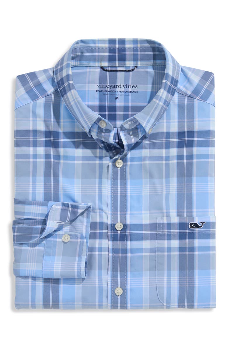Plaid Featherweight Performance Shirt, Alternate, color, SERENITY BLUE