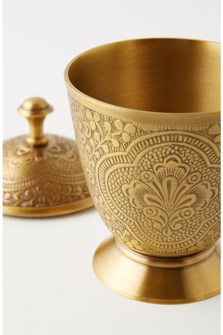 Anthropologie Cyra Bath Canister, Alternate, color, GOLD