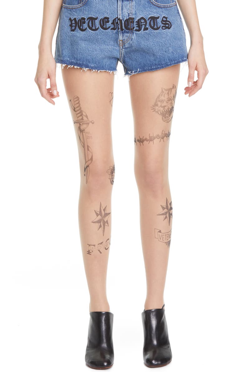 VETEMENTS Tattoo Tights, Main, color, 