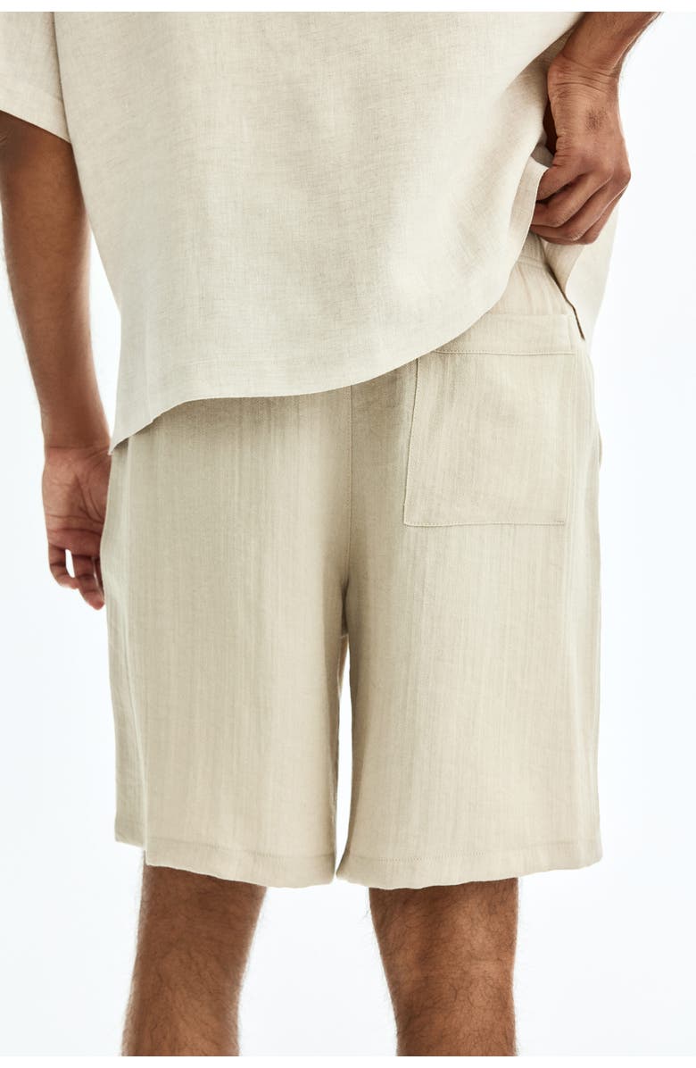 H&M Loose Fit Shorts, Alternate, color, Light Beige